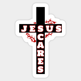 WWJD? Jesus Cares/Jesus Scares Sticker